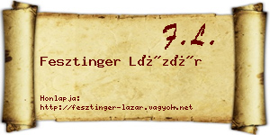Fesztinger Lázár névjegykártya